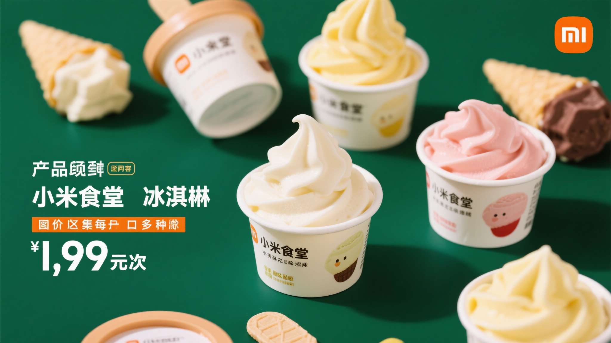 据该产品经理发布的图文内容显示，小米食堂此次推出的冰淇淋系列口味多样，定价亲民，